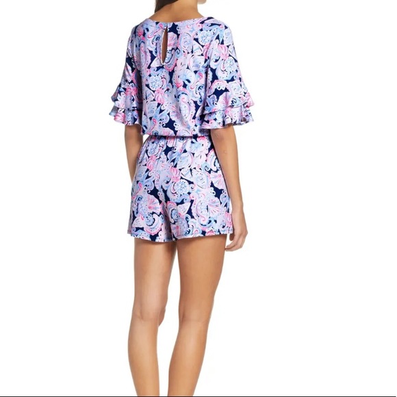 Lilly Pulitzer Lula Romper ruffle sleeve - Picture 2 of 16